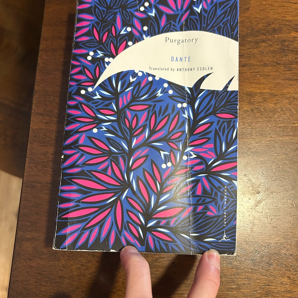 Dante Purgatory Paperback - Decorative Blue & Pink Cover